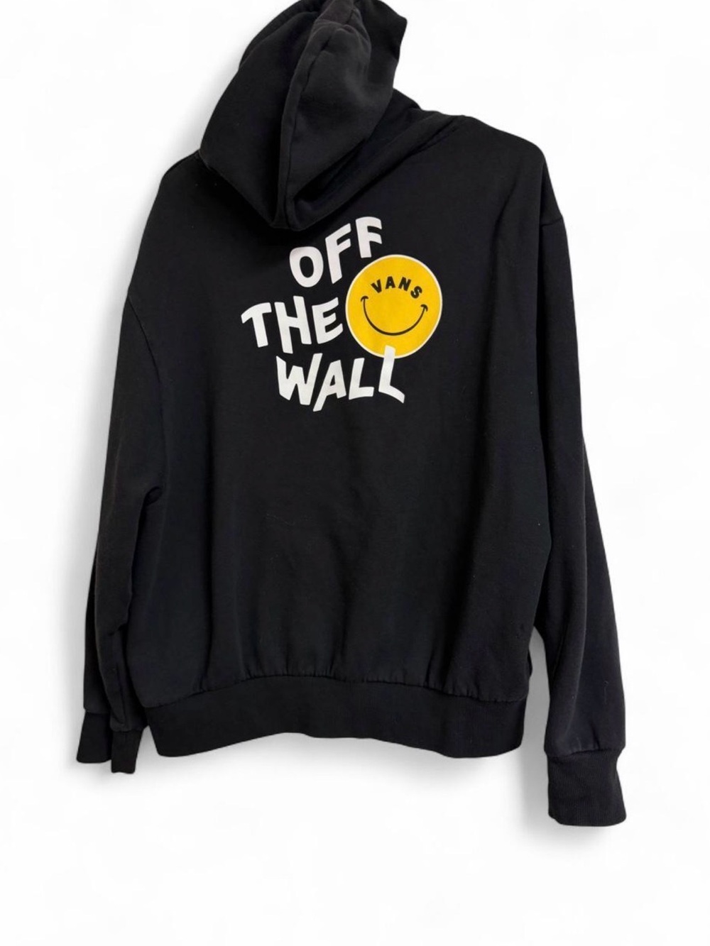 Vans Black Hoodie with Yellow Smile Logo